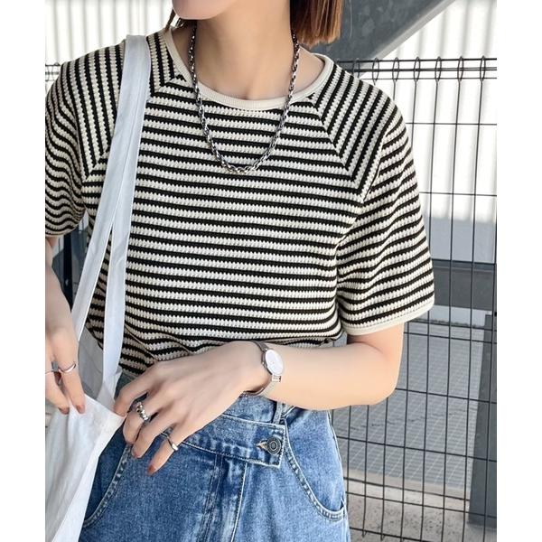 tシャツ 「sayo×クラシカルエルフコラボ」これ一枚でおしゃれが決まる！ワッフルトップス（半袖） レディース