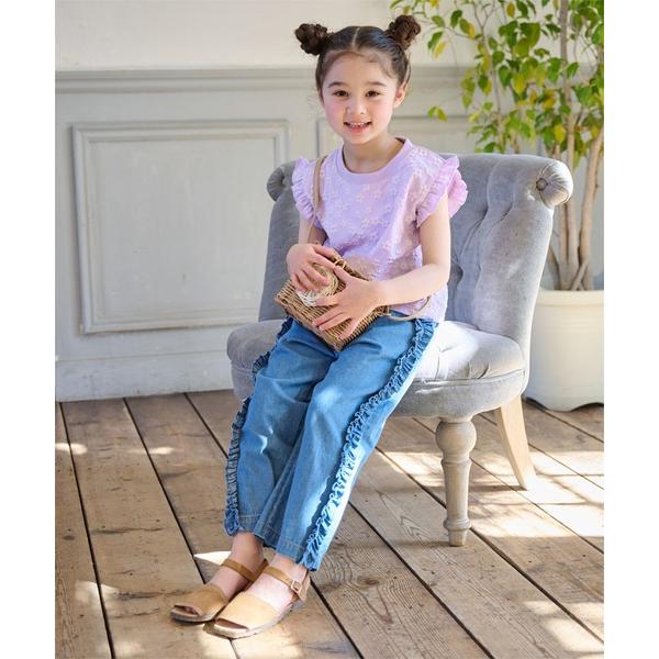 ZOZO問い合わせ番号:93486532ショップ:ever closet，エバークローゼットブランド:ever closet，エバークローゼット商品名:デニムフリルロングパンツカテゴリ:パンツ>デニムパンツブランド品番:2512320...