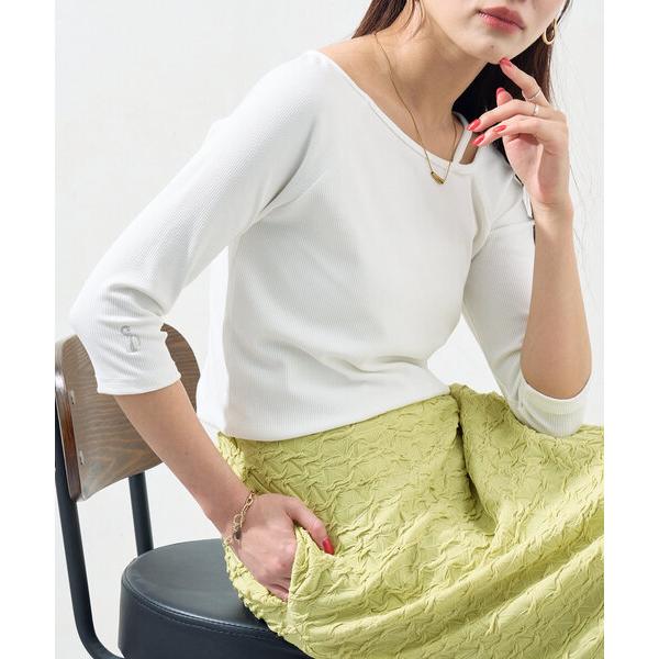 tシャツ 7分袖アシメT レディース