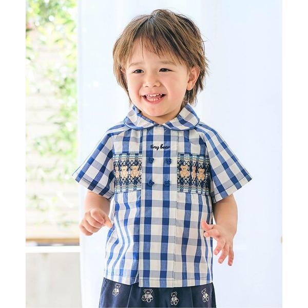 『セール実施中』ZOZO問い合わせ番号:93693383ショップ:F.O.Online Store，エフオーオンラインストアブランド:apres les cours，アプレレクール商品名:半袖Tiny bear スモッキング刺繍半袖シャツカ...