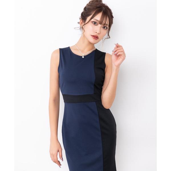 『タイムセール実施中』ZOZO問い合わせ番号:93694796ショップ:Retica，レティカブランド:Tika，ティカ商品名:キャバドレス ミニ タイト シンプルバイカラーノースリーブウエストマークドレスカテゴリ:ワンピース/ドレス&gt...