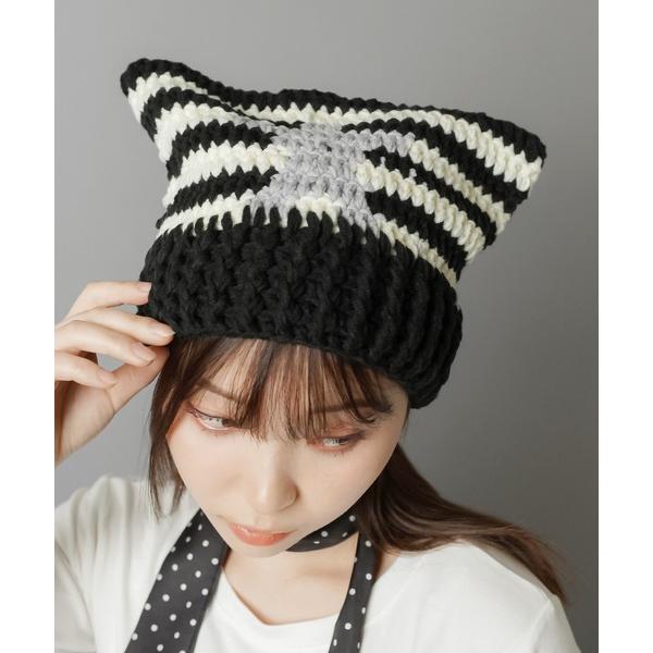 『タイムセール実施中』ZOZO問い合わせ番号:93696472ショップ:SPINNS，スピンズブランド:SPINNS，スピンズ商品名:猫耳ニット帽/ボーダースターカテゴリ:帽子>ニットキャップ/ビーニーブランド品番:OR250108-...