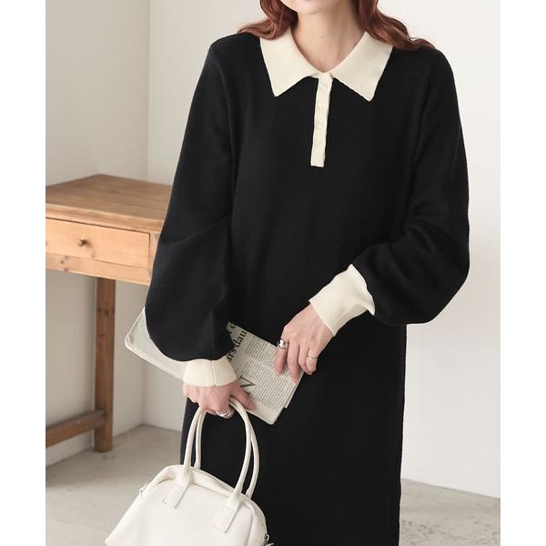 『タイムセール実施中』ZOZO問い合わせ番号:93696692ショップ:BONLECILL，ボンルシールブランド:BONLECILL，ボンルシール商品名:【至福のカヌレニット】アソートポロニットワンピースカテゴリ:ワンピース/ドレス>...