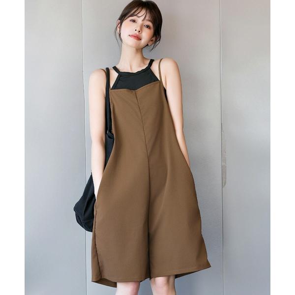 『タイムセール実施中』ZOZO問い合わせ番号:93796167ショップ:TeddyShop，テディショップブランド:TeddyShop，テディショップ商品名:レディース水着 深Uネックでゆったり。ラッシュガードサロペットハーフパンツカテゴリ...