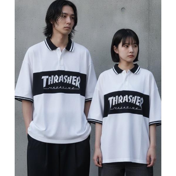ポロシャツ 半袖 S/S PANEL POLO SHIRTS / THRASHERスラッシャーブランドロゴパネル半袖ポロシャツ メンズ レディース