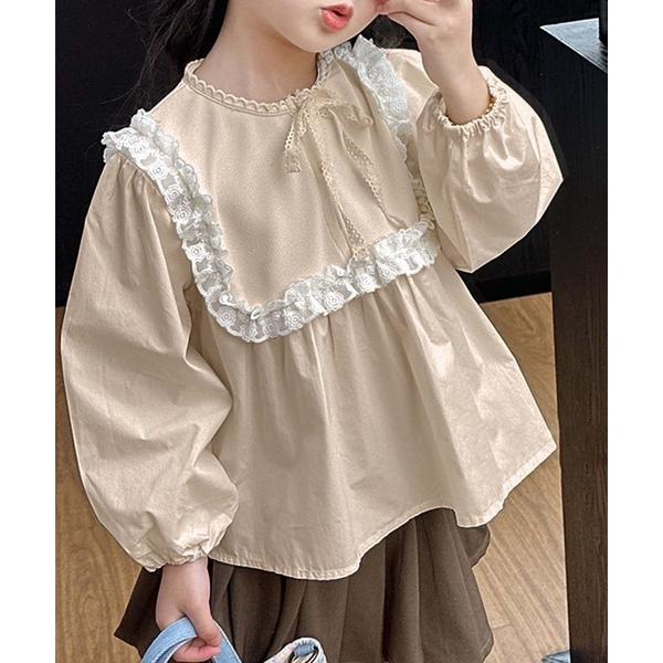 『セール実施中』ZOZO問い合わせ番号:93829996ショップ:aimoha，アイモハブランド:aimoha，アイモハ商品名:【aimoha-KIDS-】フリルヨークリボンブラウスカテゴリ:トップス>シャツ/ブラウスブランド品番:m...