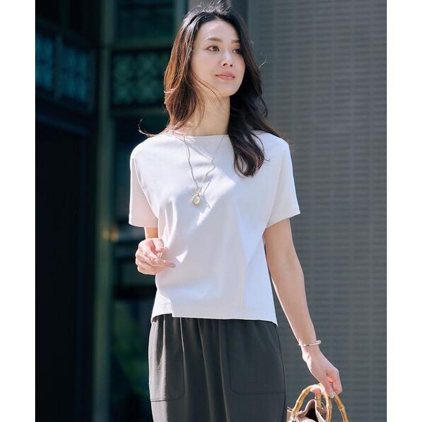 tシャツ 半袖 「WEB限定カラーあり・洗える」コットンスムース フレンチスリーブ カットソー レディース