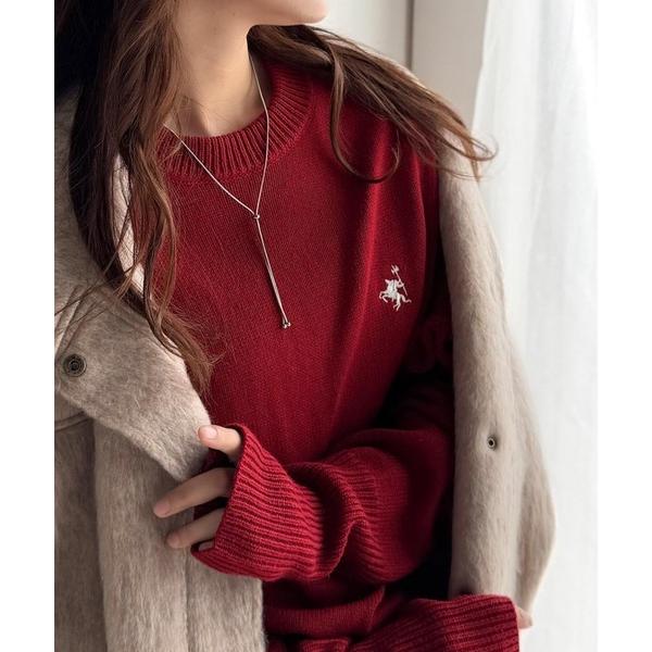 『タイムセール実施中』ZOZO問い合わせ番号:93898039ショップ:Classical Elf，クラシカルエルフブランド:classicalelf，クラシカルエルフ商品名:さらり抜け感ある着こなしが叶う。胸刺繍サムホール付きシンプルニッ...