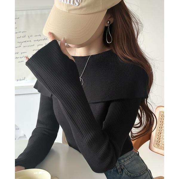 『タイムセール実施中』ZOZO問い合わせ番号:93898086ショップ:Classical Elf，クラシカルエルフブランド:classicalelf，クラシカルエルフ商品名:上品＆繊細に華奢見え♪サムホール付きオフショルリブ編みニット（長...