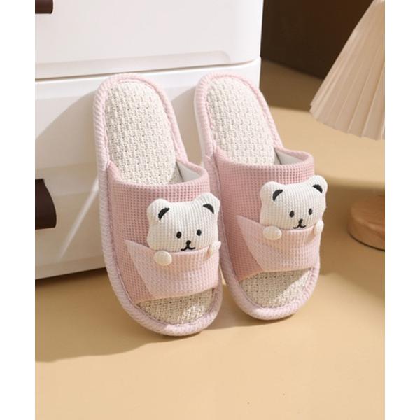 『タイムセール実施中』ZOZO問い合わせ番号:93994619ショップ:Lace Ladies，レースレディースブランド:Lace Ladies，レースレディース商品名:ベア  ワッフル オープン フラット スリッパカテゴリ:インテリア&g...