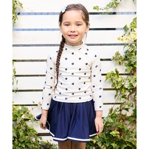 『セール実施中』ZOZO問い合わせ番号:94026688ショップ:petit main，プティマインブランド:Lycee mine，リセマイン，petit main，プティマイン商品名:【SWIM】【UV加工】ハート柄ラッシュガード＆プリー...