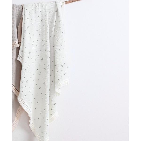 ZOZO問い合わせ番号:94029663ショップ:Sweet Mommy，スウィートマミーブランド:SweetMommy，スウィートマミー商品名:大判 タオルケット ガーゼタオル おくるみ　ベビー バスタオル 掛け布団　［フリンジ］カテゴリ...