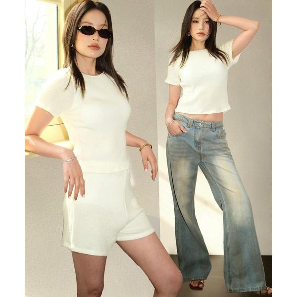 『セール実施中』※このアイテムは返品・交換対象外商品です。ZOZO問い合わせ番号:94298844ショップ:OSYAREVO，オシャレボブランド:OSYAREVO，オシャレボ商品名:バックシャン ニット 水着 体型カバー セットアップ レデ...