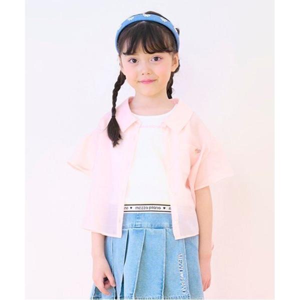 『セール実施中』ZOZO問い合わせ番号:94329502ショップ:NARUMIYA ONLINE，ナルミヤ オンラインブランド:mezzo piano，メゾピアノ商品名:シアーシャツ＆ロゴリブタンクトップセットカテゴリ:トップス>アン...