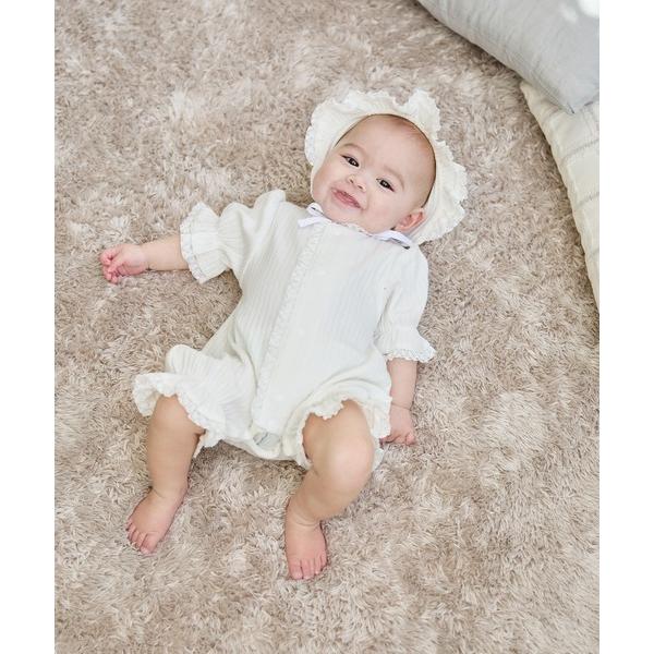 『タイムセール実施中』※このアイテムは返品・交換対象外商品です。ZOZO問い合わせ番号:94528274ショップ:cross marche，クロスマルシェブランド:Rosemadame，ローズマダム商品名:リブ× レース ベビー退院着セット...