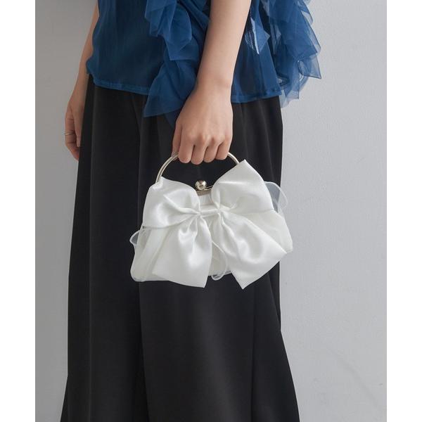 『タイムセール実施中』ZOZO問い合わせ番号:94528313ショップ:SETUP7，セットアップセブンブランド:SETUP7，セットアップセブン商品名:【SETUP7】チェーン付きリボンパーティーバッグ ミニバッグ KNF128　結婚式・...