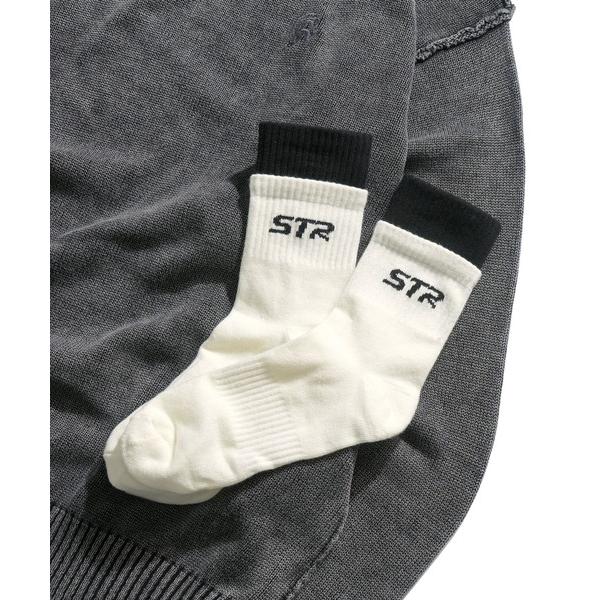 靴下 Jacquard STR logo W socks/ジャガード  STR ロゴ ダブルソックス メンズ