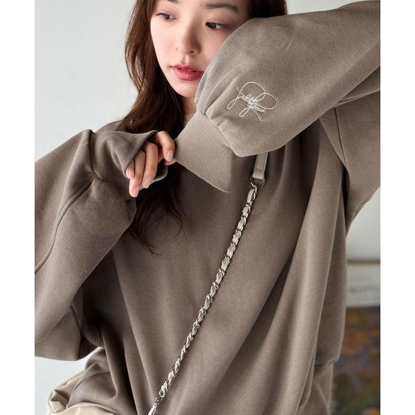 『タイムセール実施中』ZOZO問い合わせ番号:94562165ショップ:Classical Elf，クラシカルエルフブランド:classicalelf，クラシカルエルフ商品名:袖先のさりげない刺繍がアクセント。サインロゴ刺繍裏起毛スウェット...