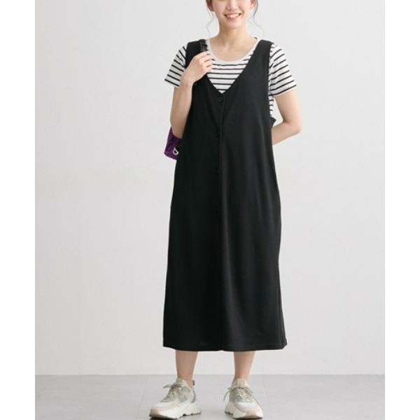 ZOZO問い合わせ番号:94756275ショップ:nissen，ニッセンブランド:QUNTSTYLE，キュントスタイル商品名:【マタニティウエア・授乳服】半袖Tシャツ＋ジャンスカワンピース２点セット（産前・産後）カテゴリ:ママ＆ベビー&gt...