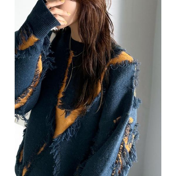 『タイムセール実施中』ZOZO問い合わせ番号:94788960ショップ:Classical Elf，クラシカルエルフブランド:classicalelf，クラシカルエルフ商品名:ゆるっとこなれ感◎男女兼用可♪フリンジ配色オーバーニット（長袖）...