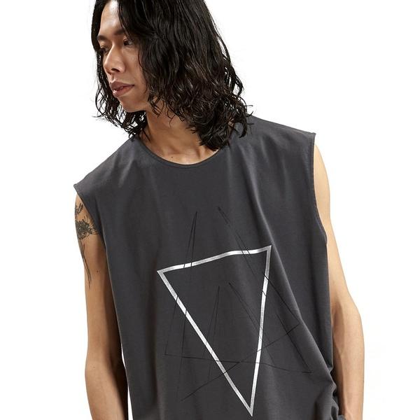 タンクトップ 「NO ID.」Geometric Print Sleeveless Big Pullover / ジオメトリック プリント スリーブレス ビッグ プルオーバー メンズ
