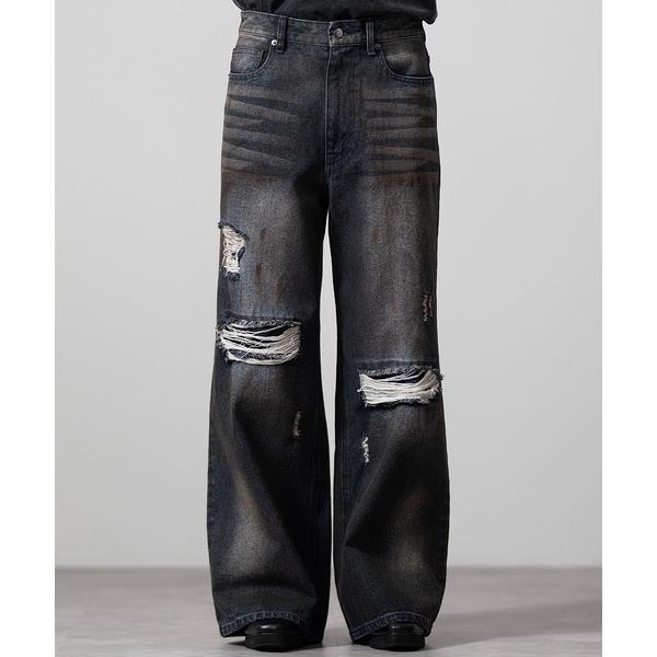 ZOZO問い合わせ番号:95024465ショップ:EMMA CLOTHES，エマ クローズブランド:CLEL，クレイル商品名:【CLEL】Veiled Damage Denim / ヴェイルドダメージデニムカテゴリ:パンツ>デニムパン...