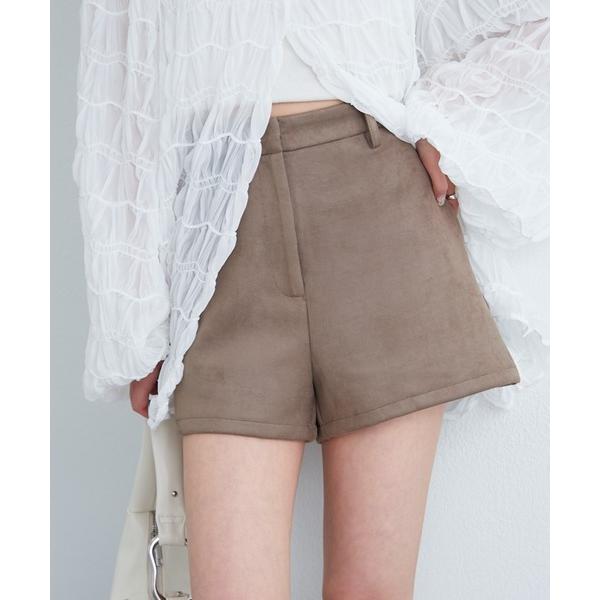 パンツ フェイクスウェードショートパンツ レディース