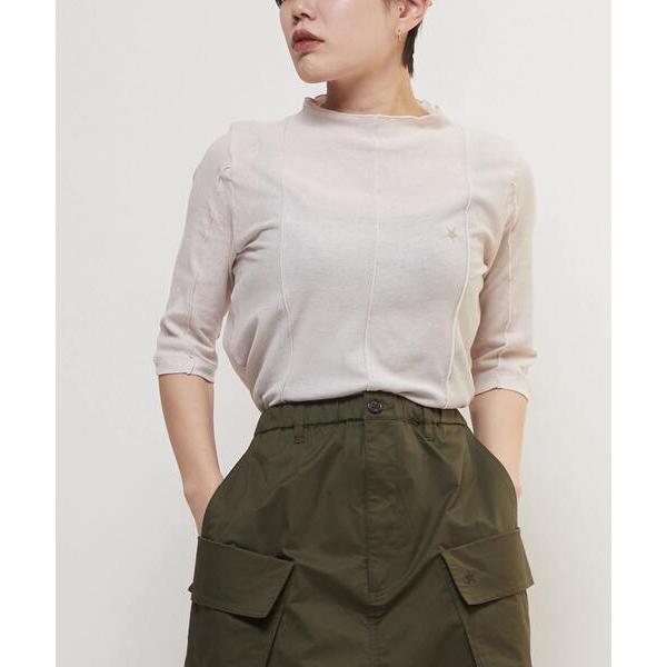tシャツ SWITCHING SHEER RIB TOP レディース