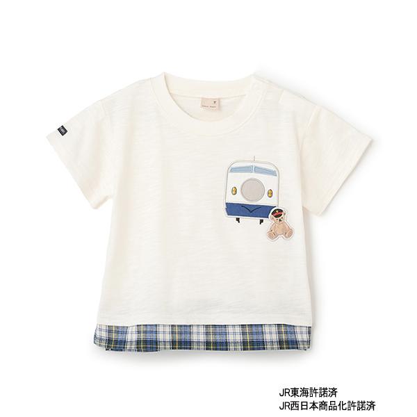 『セール実施中』ZOZO問い合わせ番号:95217964ショップ:petit main，プティマインブランド:petit main，プティマイン商品名:【新幹線】裾チェックアップリケ半袖Tシャツカテゴリ:トップス>Tシャツ/カットソー...