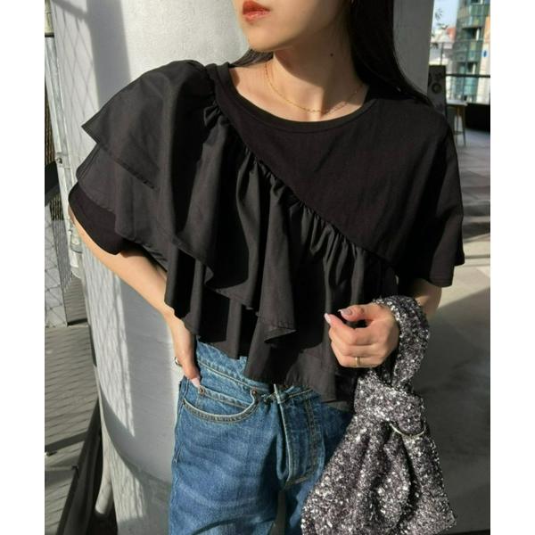 『タイムセール実施中』ZOZO問い合わせ番号:95253771ショップ:CIAOPANIC TYPY，チャオパニックティピーブランド:CIAOPANIC TYPY，チャオパニックティピー商品名:【二の腕カバー】アシメフリルデザインカットソー...