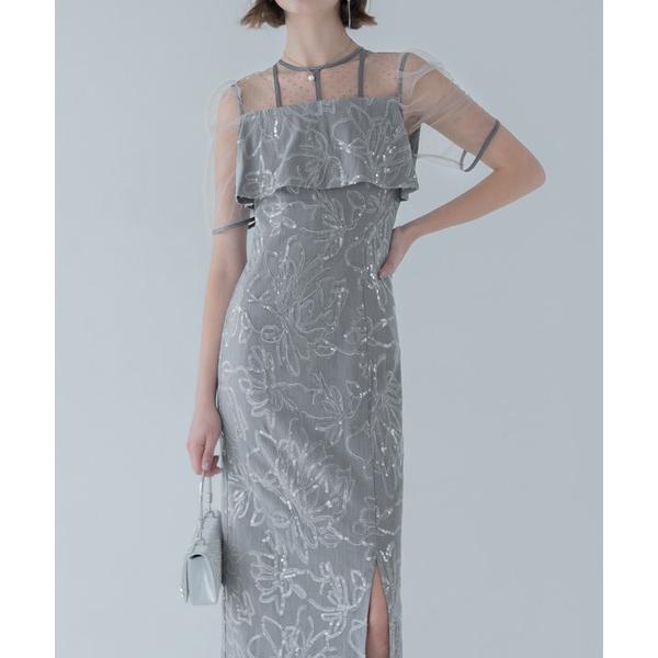 『タイムセール実施中』ZOZO問い合わせ番号:95286878ショップ:Leja，レジャブランド:Leja，レジャ商品名:【LEJA】ドットチュールフラワースパンコールIラインドレスワンピース美脚効果結婚式 パーティードレス 成人式 二次会...