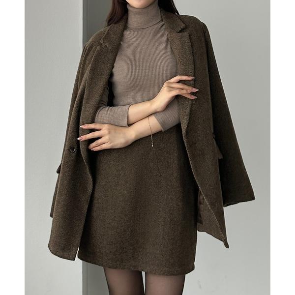 『タイムセール実施中』ZOZO問い合わせ番号:95348171ショップ:JUNOAH，ジュノアブランド:Louere，ルエレ商品名:ヘリンボーンテーラードジャケット＋ミニスカートSET（インパン付き）[高身長サイズMT/低身長サイズS有り]...