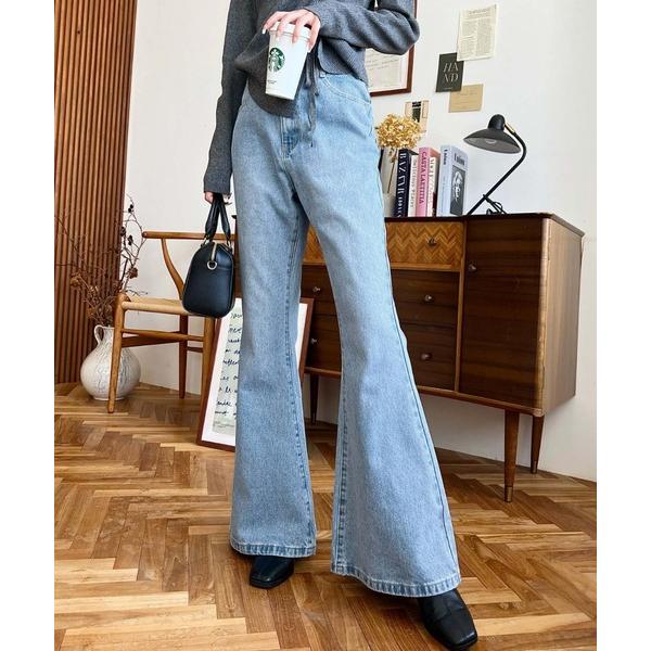 『セール実施中』ZOZO問い合わせ番号:95348746ショップ:moment+，モーメントプラスブランド:moment+，モーメントプラス商品名:デニム＆ツイルフレアパンツカテゴリ:パンツ>デニムパンツブランド品番:mt03060素...