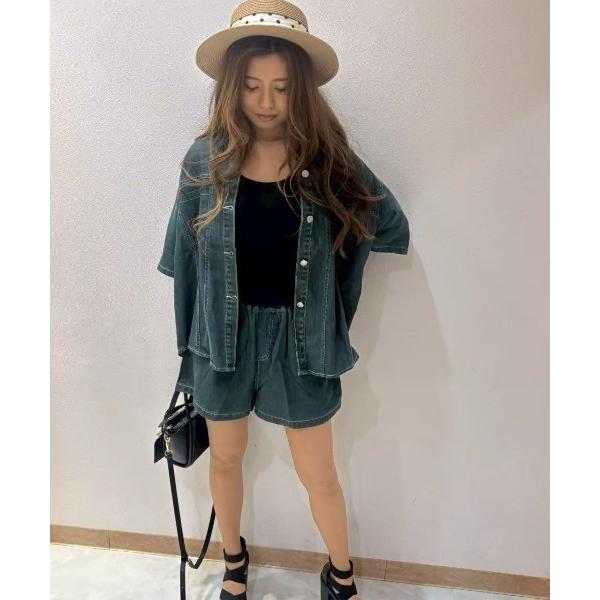 『タイムセール実施中』ZOZO問い合わせ番号:95380003ショップ:Auntie Rosa，アンティローザブランド:LETee，レティー商品名:デニムサマージャケット＆ショートパンツ　セットアップカテゴリ:ジャケット/アウター>セ...