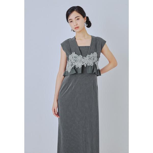 ZOZO問い合わせ番号:95380430ショップ:bflat，ビーフラットブランド:niana，ニアナ，ANDRESD，アンドレスド商品名:ピンストライプスリーブレスビスチェドレス 2点セット パーティードレス オケージョンドレス 結婚式 ...