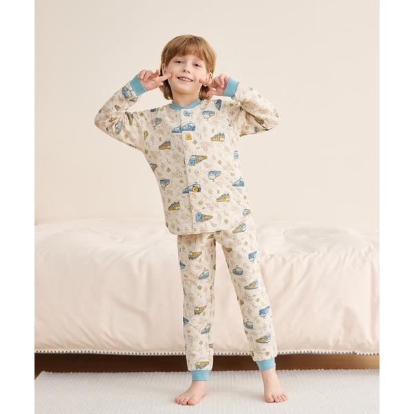 ZOZO問い合わせ番号:95382435ショップ:Combi mini，コンビミニブランド:combimini，コンビミニ商品名:のびのび腹巻付きあったかキルト長袖前開きパジャマ（電車）カテゴリ:ルームウェア>ルームウェア/パジャマブ...