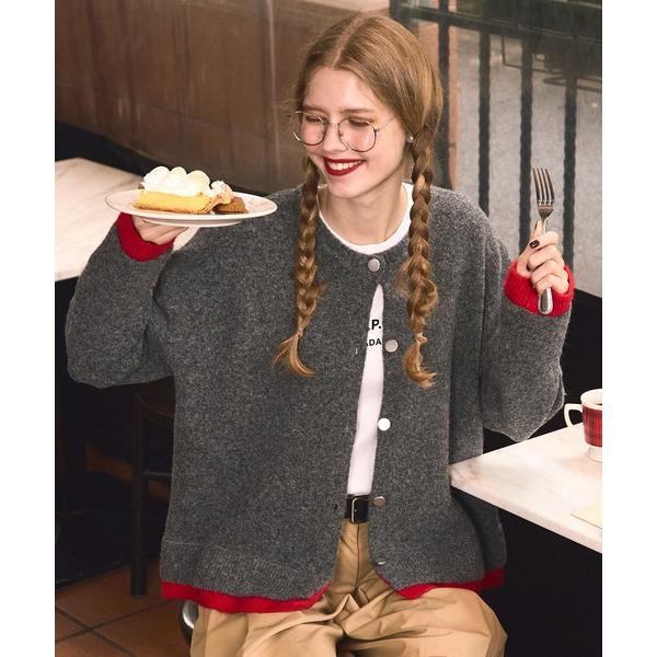 『タイムセール実施中』ZOZO問い合わせ番号:95452552ショップ:BONLECILL，ボンルシールブランド:BONLECILL，ボンルシール商品名:【ふわふわメレンゲニット】メタルボタン配色カーディガンカテゴリ:トップス>カーデ...