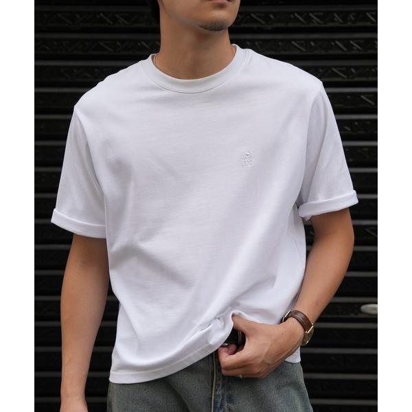 tシャツ 「LURAKU」Cropped Embroidery Tee / クロップド刺繍Tシャツ メンズ