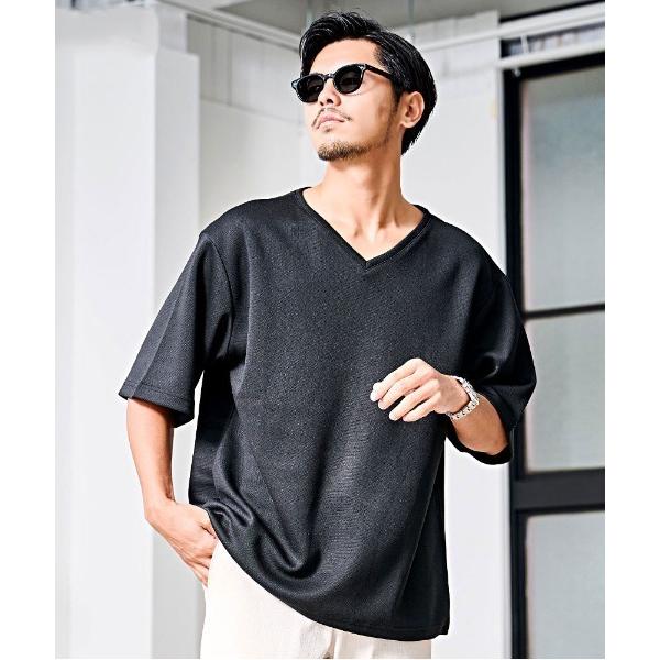tシャツ 「CavariA/キャバリア」Vネックドローコード付き半袖TEE メンズ レディース