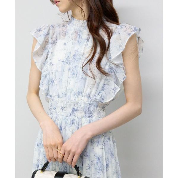 『タイムセール実施中』ZOZO問い合わせ番号:95622321ショップ:me Jane，ミージェーンブランド:pumpkin port，パンプキンポート，meJane，ミージェーン商品名:シフォン花柄フリル袖 消しプリーツ ロングワンピース...