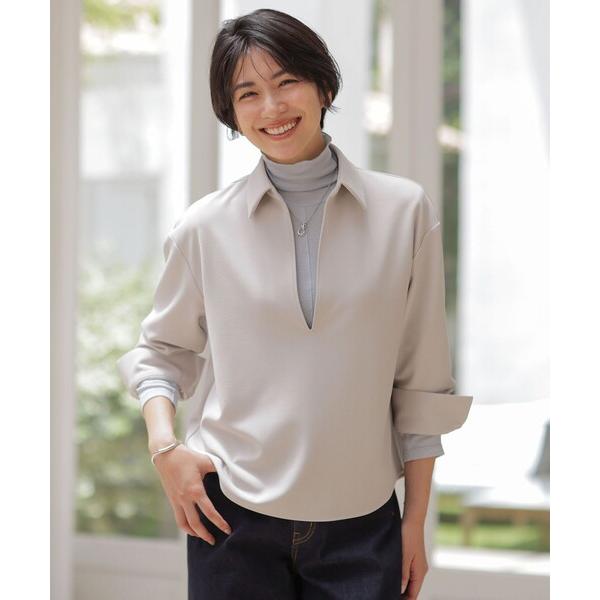 tシャツ ジョーゼットダンボール スキッパー カットソー レディース
