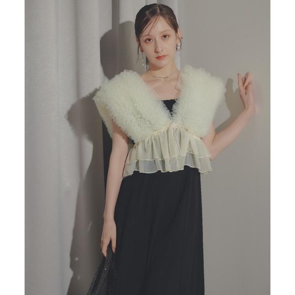 『セール実施中』ZOZO問い合わせ番号:95810130ショップ:Auntie Rosa，アンティローザブランド:ECREL，エクレール，Auntie Rosa，アンティローザ商品名:チュールボレロセットキャミドレス / 2点セット お呼ば...