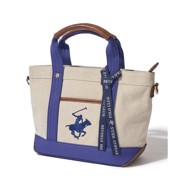 トートバッグ 「Beverly Hills Polo Club/ビバリーヒルズポロクラブ」ポニー刺繍エルガリー生地トートバッグ（テープショルダー付属） レディース