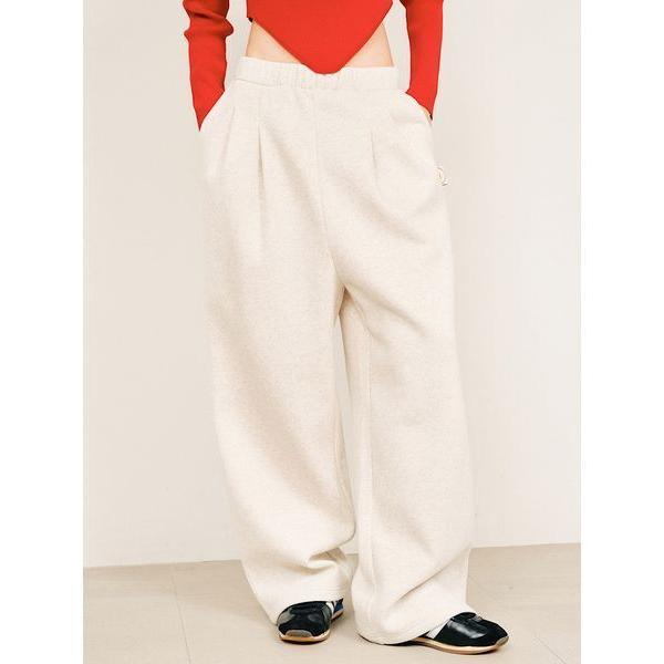 ワイドパンツ パンツ タックスウェットパンツ レディース