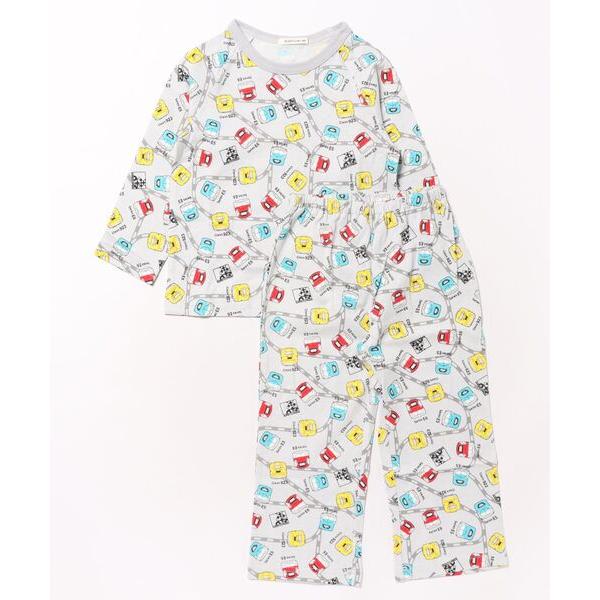 『タイムセール実施中』ZOZO問い合わせ番号:95945906ショップ:こどもの森e-shop，コドモノモリイーショップブランド:Kids Foret，キッズフォーレ商品名:JR新幹線電車総柄長袖パジャマカテゴリ:ルームウェア>ルーム...