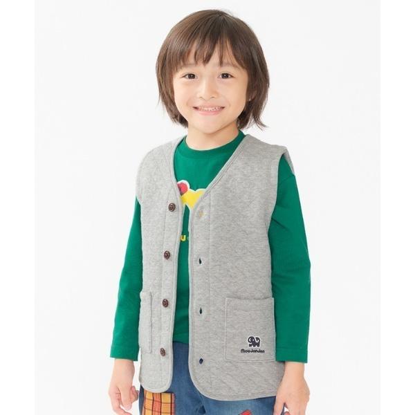 ZOZO問い合わせ番号:95945911ショップ:こどもの森e-shop，コドモノモリイーショップブランド:moujonjon，ムージョンジョン商品名:前開きニットキルトベストカテゴリ:トップス>ベストブランド品番:M54200素材:...