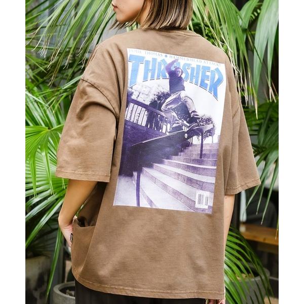 tシャツ MAGAZINE COVER PIGMENT S/S T-SHIRTS/スラッシャーバッグプリントピグメント半袖T-シャツ メンズ レディース