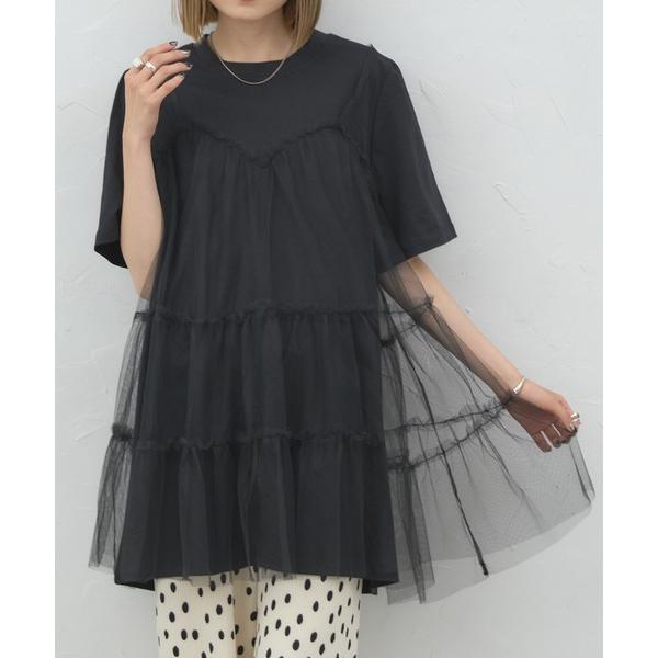 『タイムセール実施中』ZOZO問い合わせ番号:96071027ショップ:Bonjour Sagan，ボンジュールサガンブランド:each，イーチ，Bonjour Sagan，ボンジュールサガン商品名:チュールティアードレイヤードチュニックT...