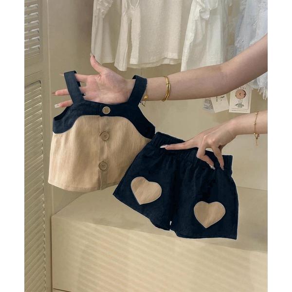 『タイムセール実施中』ZOZO問い合わせ番号:96073714ショップ:aimoha，アイモハブランド:aimoha，アイモハ商品名:【-aimoha-KIDS-】キッズ　ハートポケット配色セットアップカテゴリ:ジャケット/アウター>...