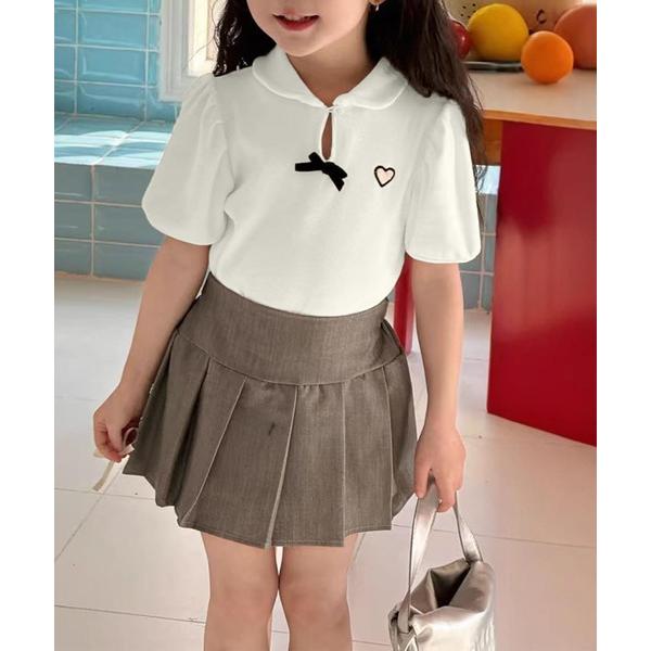 『セール実施中』ZOZO問い合わせ番号:96073715ショップ:aimoha，アイモハブランド:aimoha，アイモハ商品名:【-aimoha-KIDS-】キッズ　リボン付きパフスリーブポロシャツカテゴリ:トップス>ポロシャツブラン...